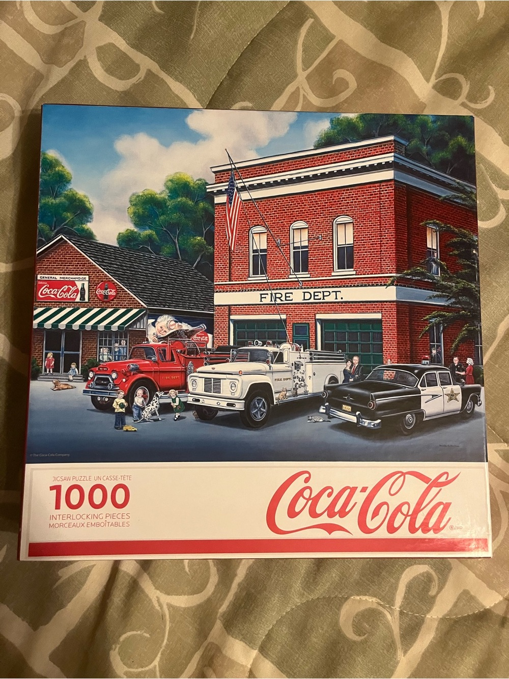 Coca Cola Vintage Fire Dept. Puzzle with Red, White, Black Accents